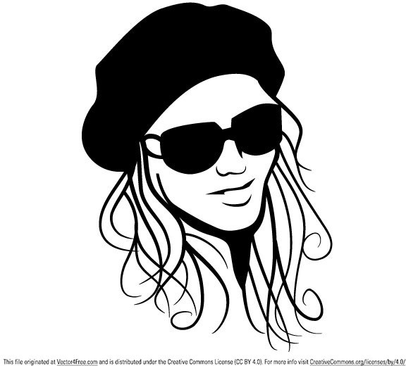 girl with hat and glasses vector