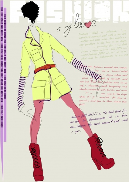 girls fashion illustrator vector