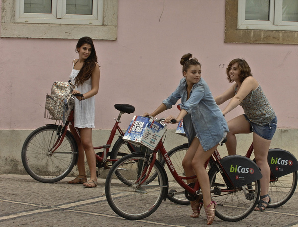 girls on bicycles