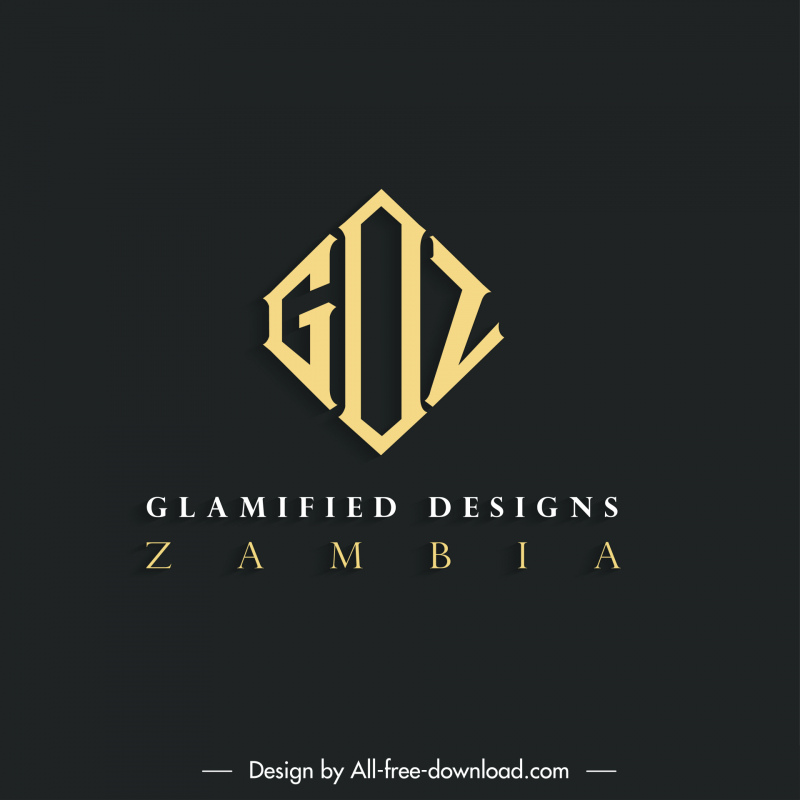 glamified designs zambia gdz logo template symmetric stylized texts contrast design