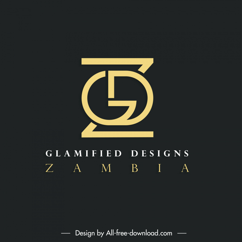 glamified designs zambia gdz logotype contrast modern flat elegant stylized texts