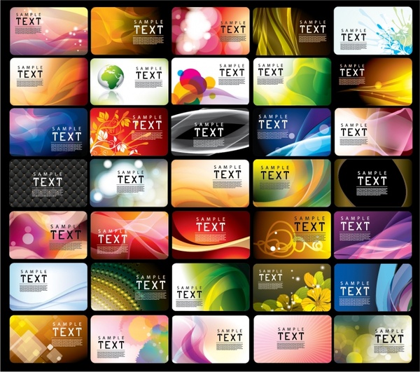 card templates collection colorful abstract grunge nature themes