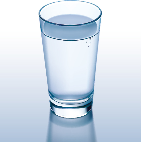 glass cup and water vector 