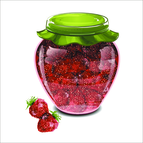 glass jam jar creative design vector