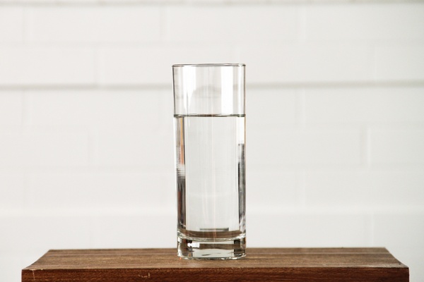 glass of clean water on a small table
