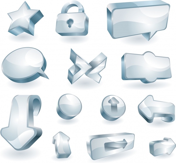 sign icons templates modern 3d gray shapes