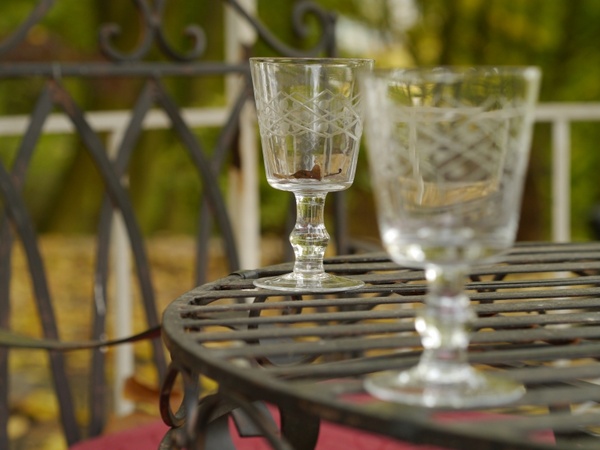 glasses glass garden table