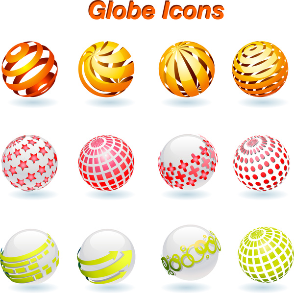 globe icons set 