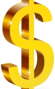 Glossy Dollar Sign Isolated