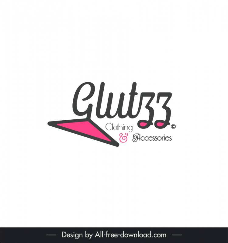glutzz logo template texts hangers stylized texts sketch