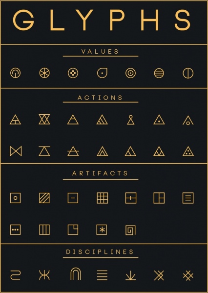 glyphs design elements flat geometric icons