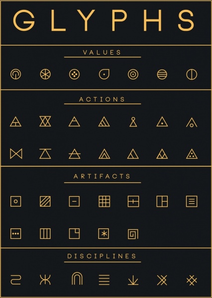 glyphs design elements flat geometric icons 