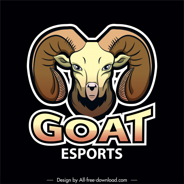 goat logotype template colored symmetric decor