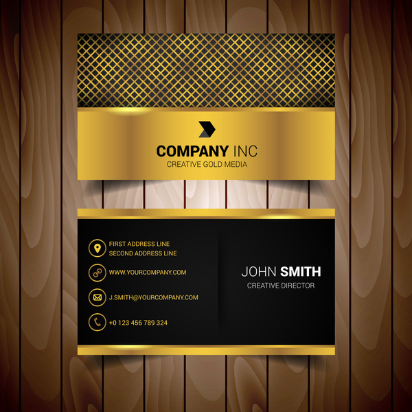 gold abstract business card 