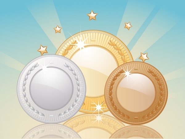 gold and silver bronze vector