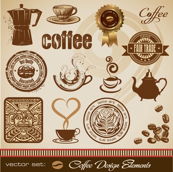 gold coffee theme vector