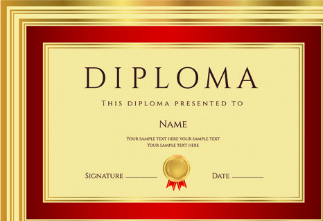 gold diploma cover template
