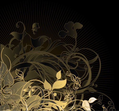 gold floral vector backgrounds art 
