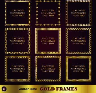 gold frame vector set 