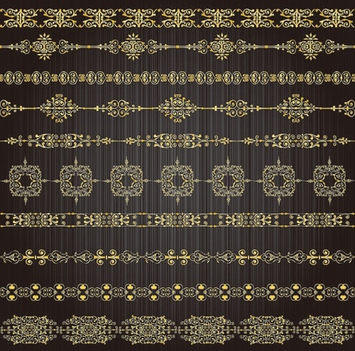 gold lace pattern 03 vector