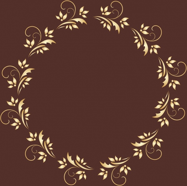 flowers wreath frame classical repeating symmetric design