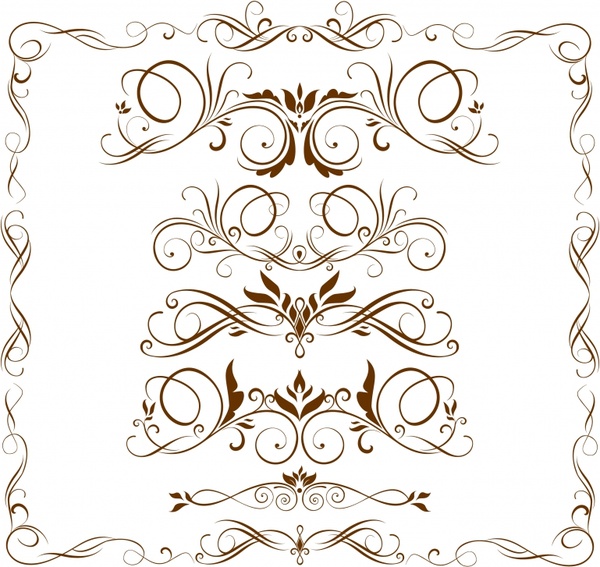 frame design elements classical symmetric curves decor