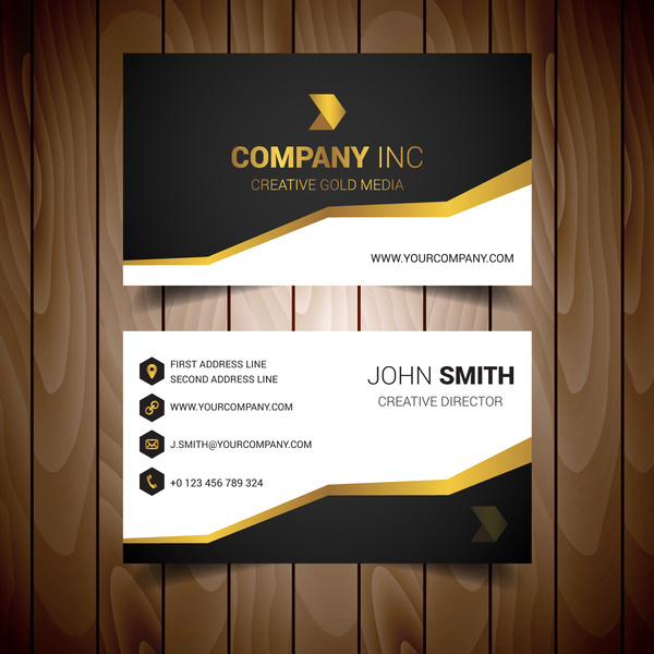 gold steped corporate business card