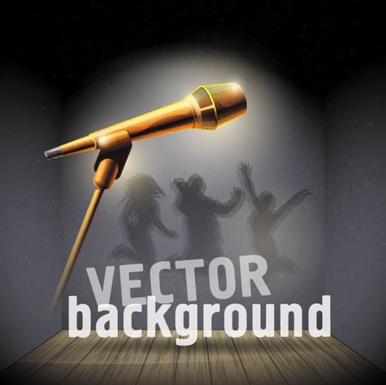 gold wireless microphone vector