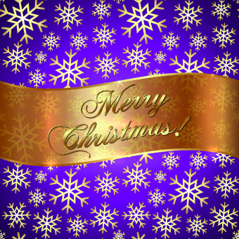 golden christmas background and golden snowflake vector