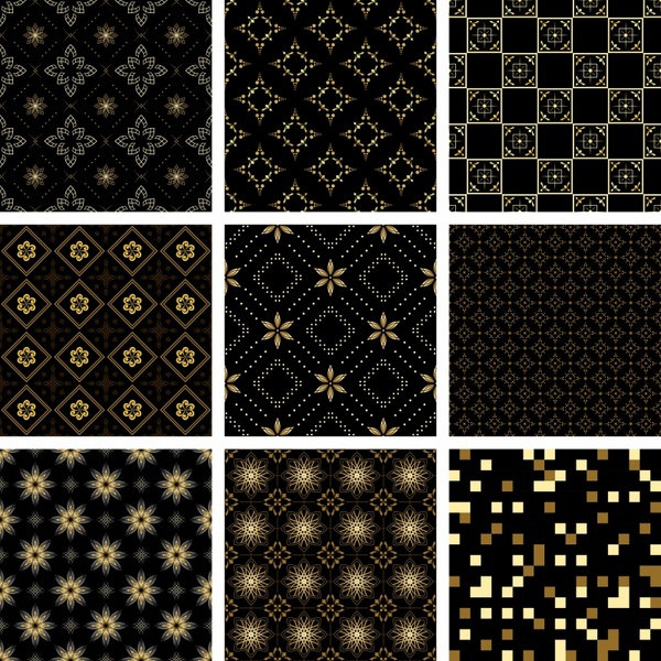 decorative pattern templates dark design elegant repeating symmetric decor