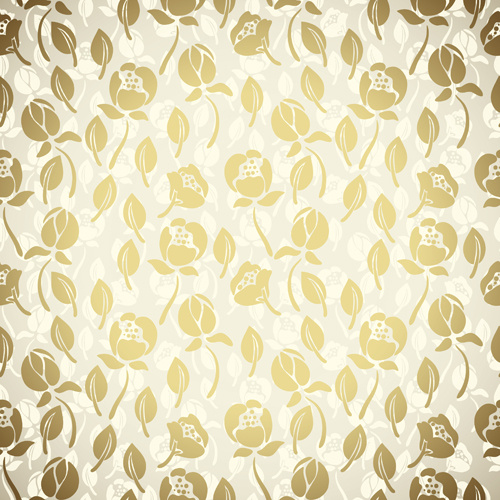 golden flower seamless pattern vector