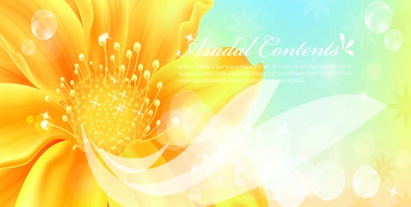 Golden flowers banners vector Background