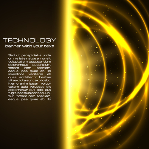golden glow tech background vector