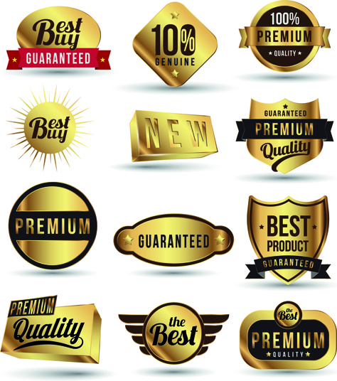 Golden Sale Badges And Label With Stickers Vector Vectors Graphic Art