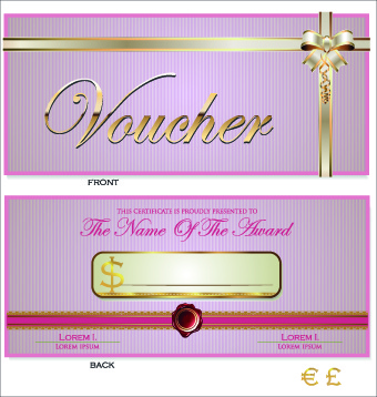 golden style gift certificate design vector 