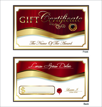 golden style gift certificate design vector 