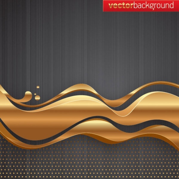 golden wave to the background vector
