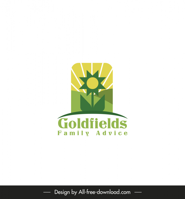goldfields family advice logo template elegant classical flat sunflower sketch 