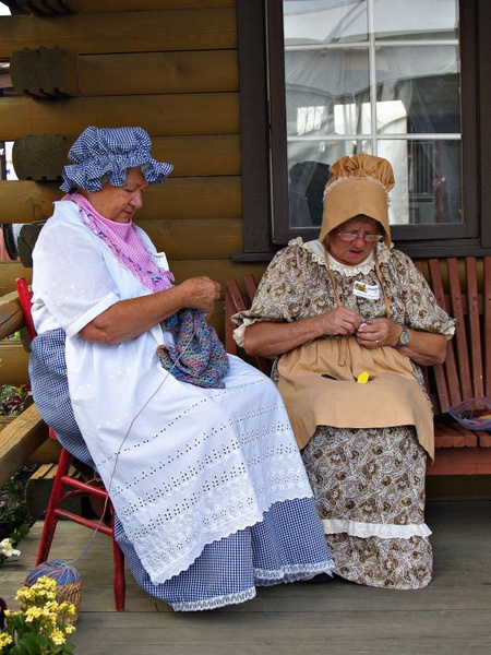 good old time knitting women costume