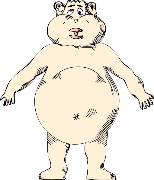 Goofy Naked Fat Guy clip art