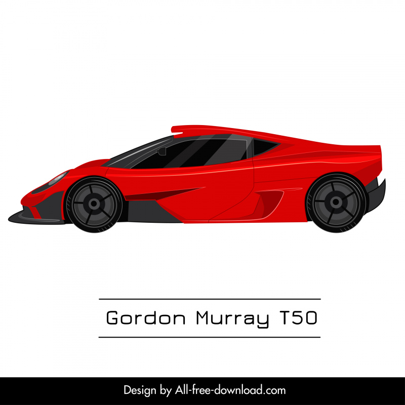 gordon murray t50 car model icon modern side view design 