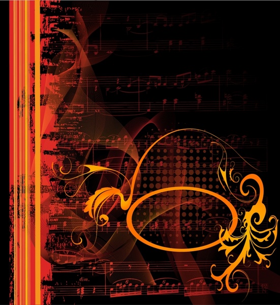 melody background dark blurred music notes decor 