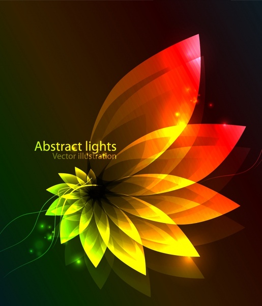 petal background template sparkling light effect modern dark