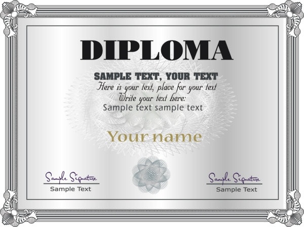 gorgeous diploma certificate template 05 vector
