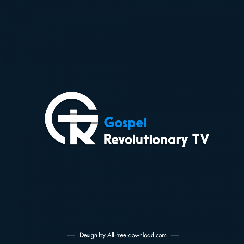 gospel revolutionary tv logo template contrast stylized texts design 