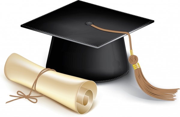 graduation background modern 3d cap diploma sketch