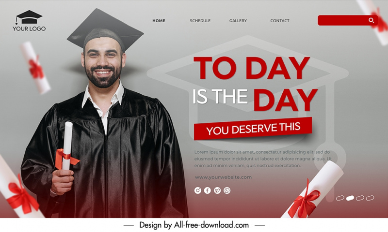 graduation landing page template happy student dynamic degrees