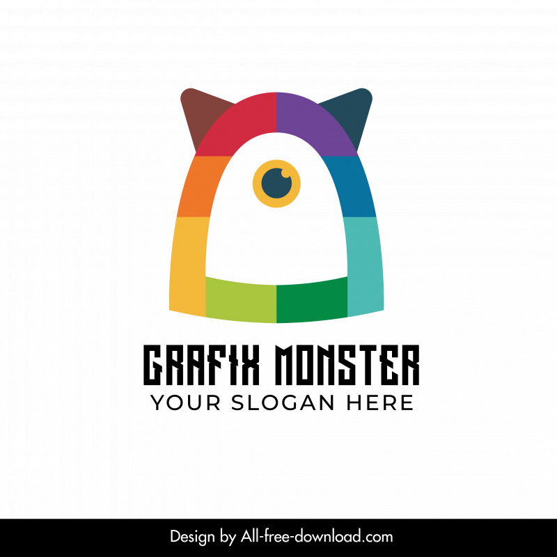 grafix monster logo colorful symmetric design 