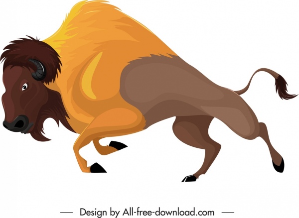 graminivore icon wild bull character sketch cartoon design