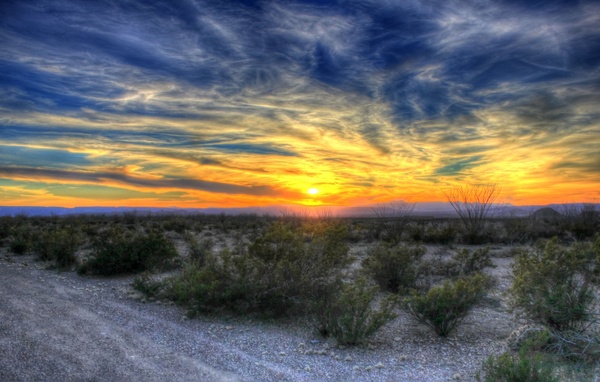 grand sunset over the desert at big bend national park texas